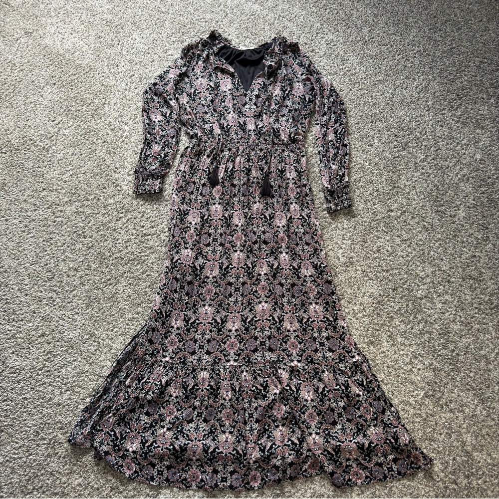 lovesick Long Sleeve Floral Maxi Dress -size medium